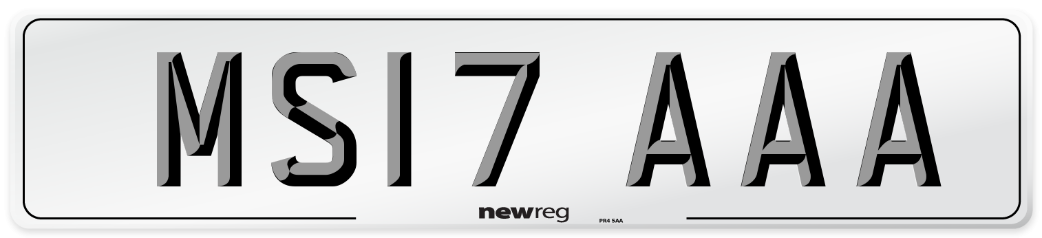 MS17 AAA Number Plate from New Reg